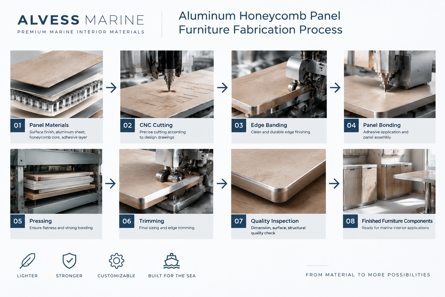 Lightweight Furniture Panel Solutions-Alvess Marine | Lightweight ...